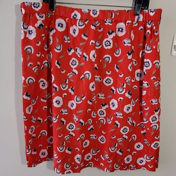J crew linen blend floral poppy boho skirt plus XXL New - Picture 4 of 9